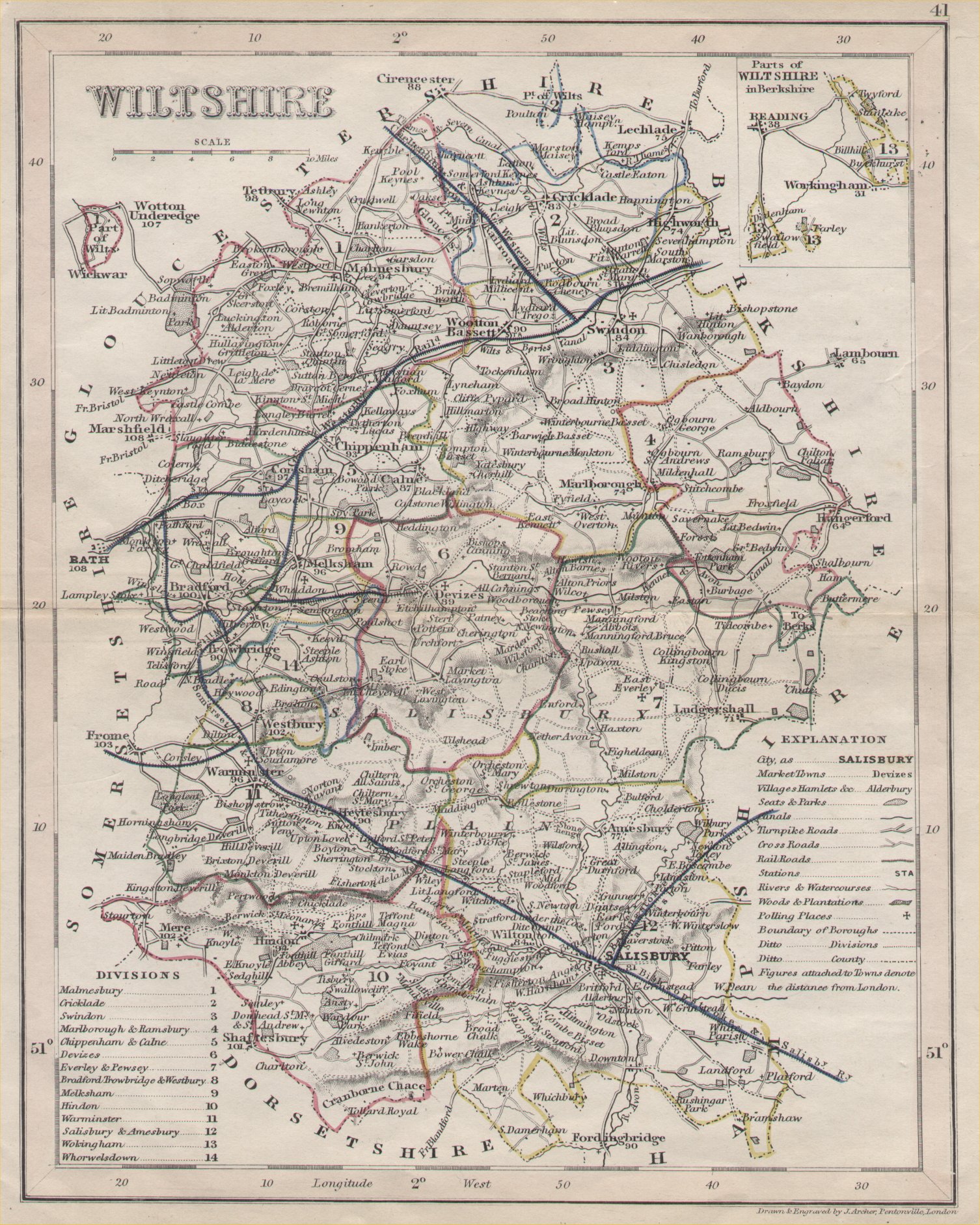 Map of Wiltshire - Archer